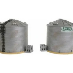 Trains|Imex 6146 HO Perma-Scene Sukup Grain Storage Towers #2 Built Up (Pack of 2) - Model Train Junction: Quality Parts and Art Supplies