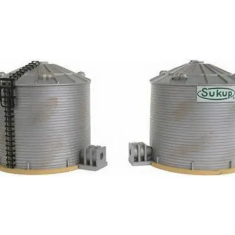 Trains|Imex 6146 HO Perma-Scene Sukup Grain Storage Towers #2 Built Up (Pack of 2) - Model Train Junction: Quality Parts and Art Supplies