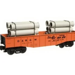 Trains|Industrial Rail 1003005 O Ind.Rail Gondola W/Pipe Load Rio Grande #56135 - Model Train Junction: Quality Parts and Art Supplies