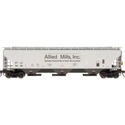 InterMountain, 65287-02, N Scale, 4750 Cu Ft. 3-Bay Hopper, Allied Mills, #34575 - Model Train Junction: Quality Parts and Art Supplies Clearance