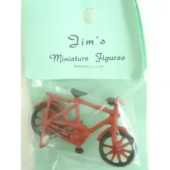 Trains|Jim's O Scale Pewter Red & Black Bicycle - Model Train Junction: Quality Parts and Art Supplies