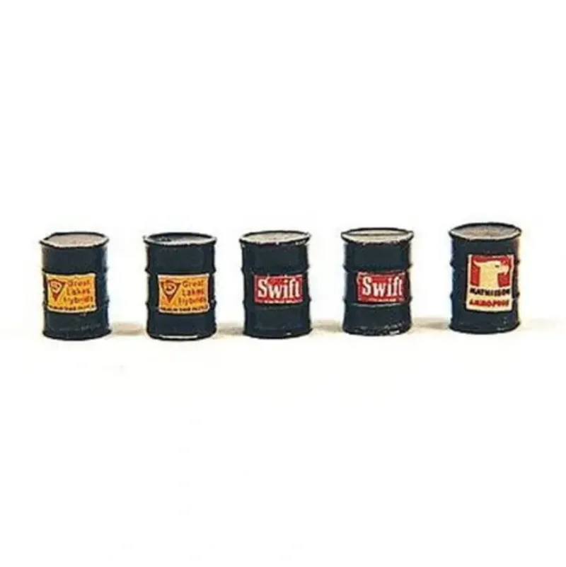 Trains|JL Innovative Design 513 HO Scale Black Custom Oil Barrels Black (Pack of 5) - Model Train Junction: Quality Parts and Art Supplies