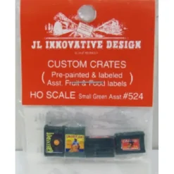 Trains|JL Innovative Design 524 HO Small Green Assorted Food Crates (Set of 4) - Model Train Junction: Quality Parts and Art Supplies