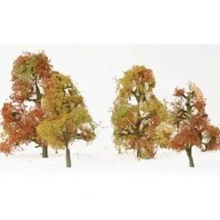 Trains|JTT Scenery Products 92062 N 2-3" Premium Autumn Sycamore Tree (Pack of 4) - Model Train Junction: Quality Parts and Art Supplies