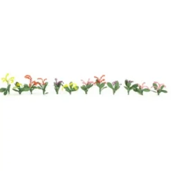 Trains|JTT Scenery Products 95508 O 3/4" Petunias, Red/Pink/Yellow/Purple (Pack of 40) - Model Train Junction: Quality Parts and Art Supplies