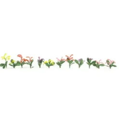 Trains|JTT Scenery Products 95507 3/8" Petunias Red/Pink/Yellow/Purple (Pack of 40) - Model Train Junction: Quality Parts and Art Supplies