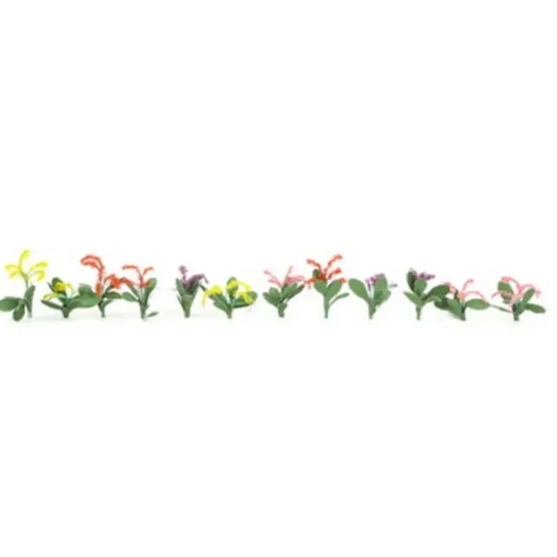 Trains|JTT Scenery Products 95507 3/8" Petunias Red/Pink/Yellow/Purple (Pack of 40) - Model Train Junction: Quality Parts and Art Supplies
