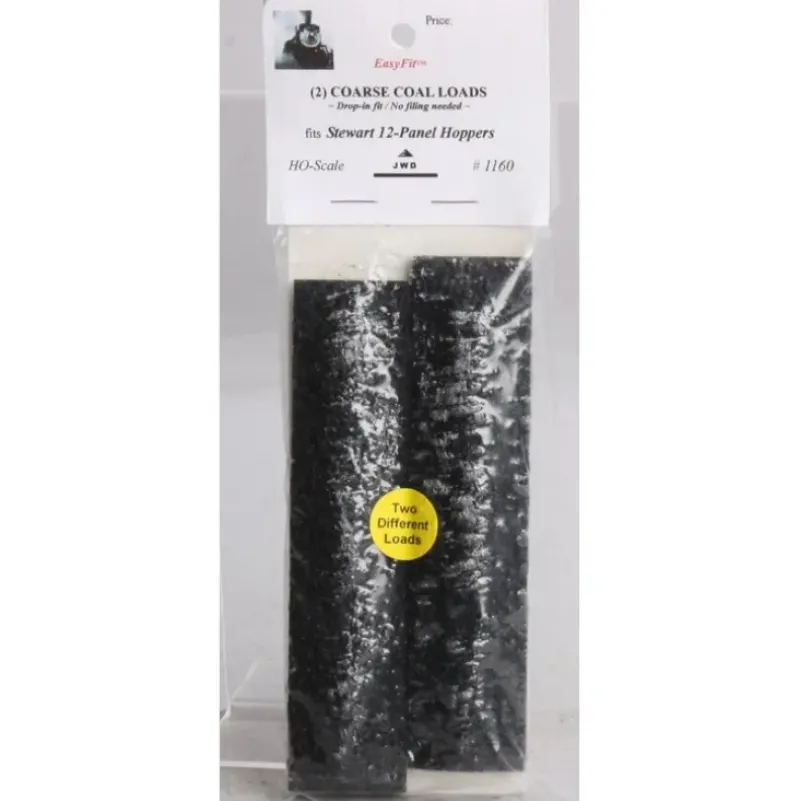 Trains|JWD Premium Products 1160 HO Stewart 12 Panel Hoppers Coarse Coal (Pack of 2) - Model Train Junction: Quality Parts and Art Supplies