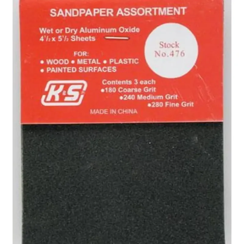 Trains*K&S 476 Sandpaper Assortment - Model Train Junction: Quality Parts and Art Supplies