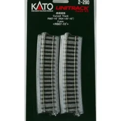 Trains*Kato 2-290 HO Code 83 34-1/8" Radius 10 Curved UniTrack (Pack of 2) - Model Train Junction: Quality Parts and Art Supplies