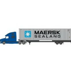 Trains*Kato 31-617 N Maersk/Sealand Highway Tractor Trailer W/40' Container Chassis - Model Train Junction: Quality Parts and Art Supplies