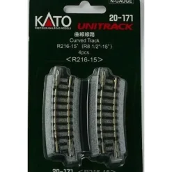 Trains*Kato 20-171 N 8-1/2" Radius 15 Curved UniTrack (Pack of 4) - Model Train Junction: Quality Parts and Art Supplies