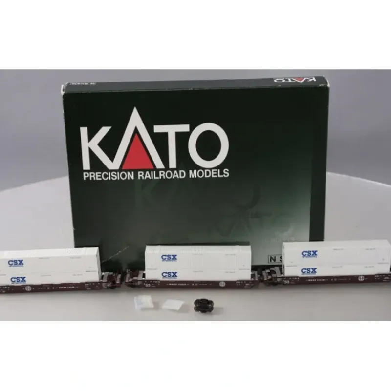 Trains*Kato 106-6125 N Scale BNSF Gunderson Double Stack Cars (Pack of 3) - Model Train Junction: Quality Parts and Art Supplies