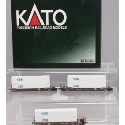 Trains*Kato 106-6126 N Scale BNSF Well Car with 6 Containers - Model Train Junction: Quality Parts and Art Supplies