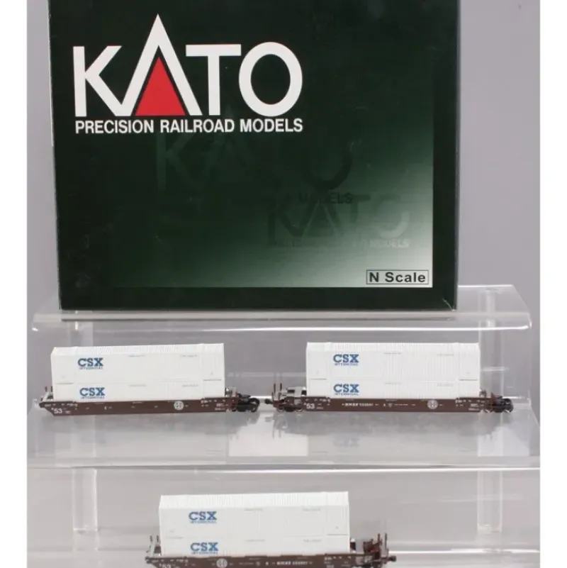 Trains*Kato 106-6126 N Scale BNSF Well Car with 6 Containers - Model Train Junction: Quality Parts and Art Supplies
