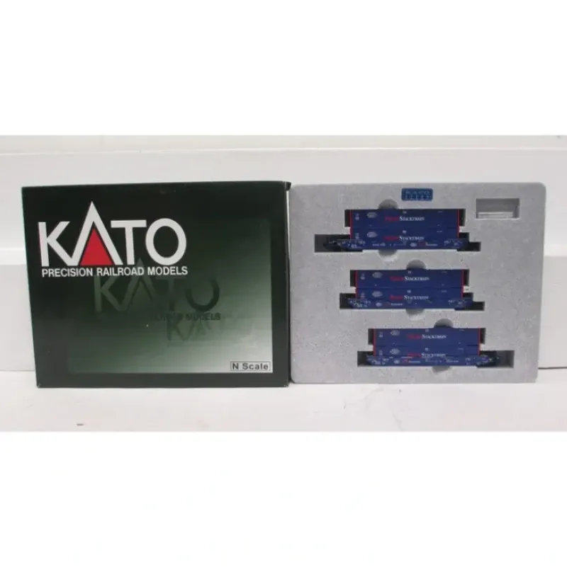 Trains|Kato 106-6117 N Scale Pacer MAXI-IV Double Stack Car (Set of 3) - Model Train Junction: Quality Parts and Art Supplies