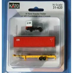 Trains*Kato 31-620 Red & White Yard Tractor Trailer W/Container & Chassis - Model Train Junction: Quality Parts and Art Supplies