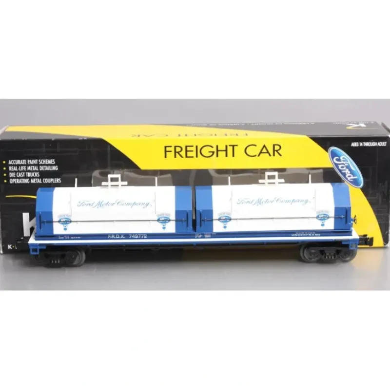 Trains|K-Line 6-22524 O Gauge Ford Gondola with Steel Coils & Covers #749772 - Model Train Junction: Quality Parts and Art Supplies