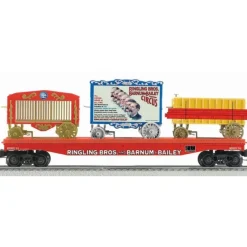 Trains*K-Line 6-22231 O Ringling Bros. Scale Flatcar w/3 Circus Wagons #91 - Model Train Junction: Quality Parts and Art Supplies