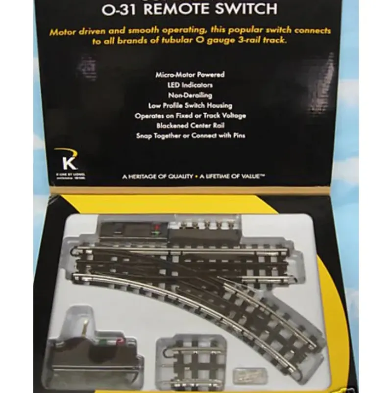 Trains*K-Line 6-21398 O SuperSnap 31" Right Hand Remote Control Switch Turnout - Model Train Junction: Quality Parts and Art Supplies