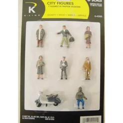 Trains*K-Line K42302 O City Figures With Motor Scooter (Set of 7) - Model Train Junction: Quality Parts and Art Supplies