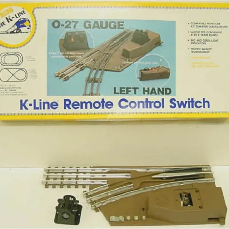 Trains*K-Line K-0275 O-27 Gauge 42" Left Hand Remote Switch Turnout - Model Train Junction: Quality Parts and Art Supplies
