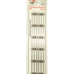 Trains*K-Line K-253 O-27 Gauge 20" Tubular Double Straight Track Sections (Card of 2) - Model Train Junction: Quality Parts and Art Supplies