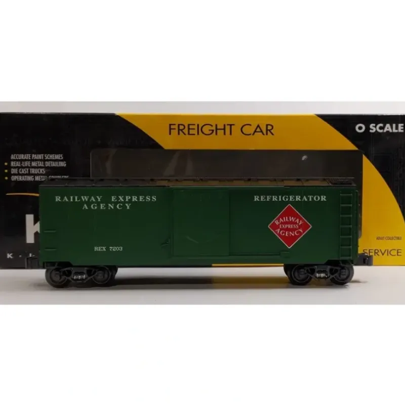 Trains*K-Line K761-1912 O Gauge REA Express Service Steel-Sided Reefer #7203 EX/Box - Model Train Junction: Quality Parts and Art Supplies