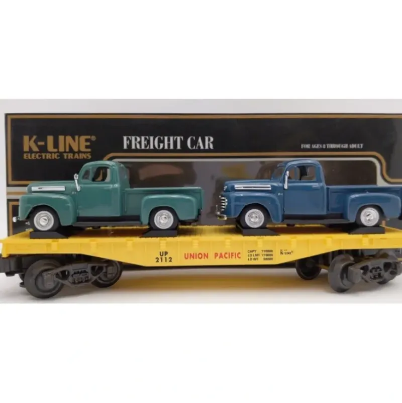 Trains*K-Line K661-2112 O Gauge UP Flat Car w/Autos LN/Box - Model Train Junction: Quality Parts and Art Supplies