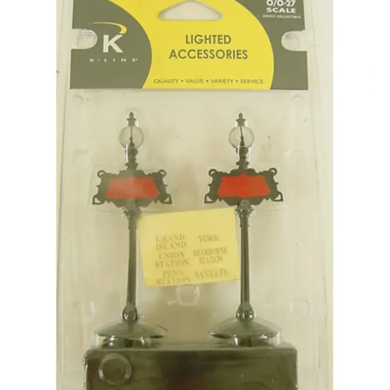Trains|K-Line K010510 O Lionel Street Lamps W/Decals Lighted Accessories (Set of 2) - Model Train Junction: Quality Parts and Art Supplies