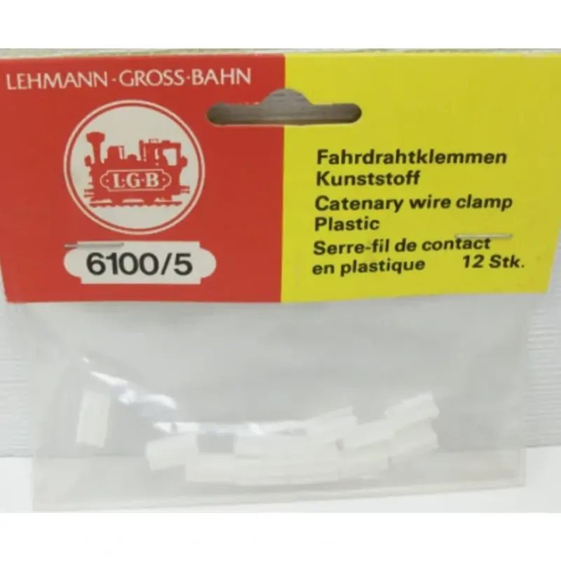 Trains*LGB 6100/5 G Catenary Wire Plastic Clamps (Pack of 12) - Model Train Junction: Quality Parts and Art Supplies