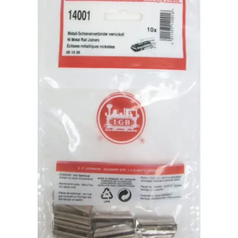 Trains*LGB 14001 G Nickel Metal Rail Joiners (Pack of 10) - Model Train Junction: Quality Parts and Art Supplies
