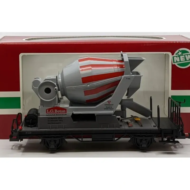 Trains*LGB 4055 G Scale LG Beton Flatcar w/Cement Mixer LN/Box - Model Train Junction: Quality Parts and Art Supplies