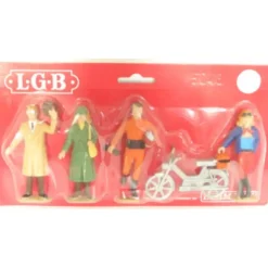 Trains*LGB 5048 G Townspeople With Motorcycle Figures (Set of 4) - Model Train Junction: Quality Parts and Art Supplies