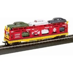 Trains*Life Like 8303 HO Atchison, Topeka & Santa Fe Bi-Level Auto Carrier - Model Train Junction: Quality Parts and Art Supplies