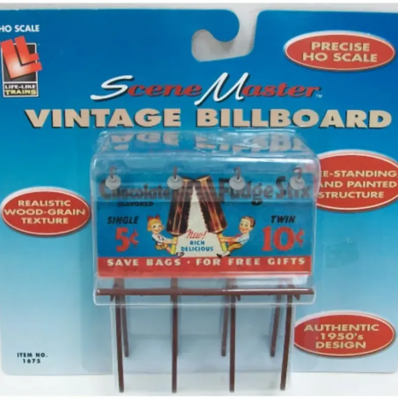 Trains*Life Like 1675 HO Chocolate Fudge Sticks Billboard - Model Train Junction: Quality Parts and Art Supplies