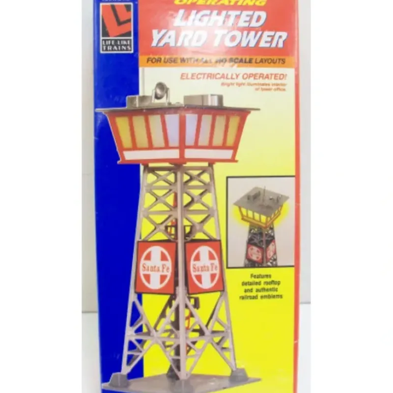 Trains*Life Like 8208 HO Santa Fe Lighted Yard Tower Operating Building - Model Train Junction: Quality Parts and Art Supplies