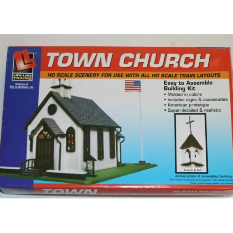 Trains*Life Like 433-1350 HO Town Church Building Kit - Model Train Junction: Quality Parts and Art Supplies