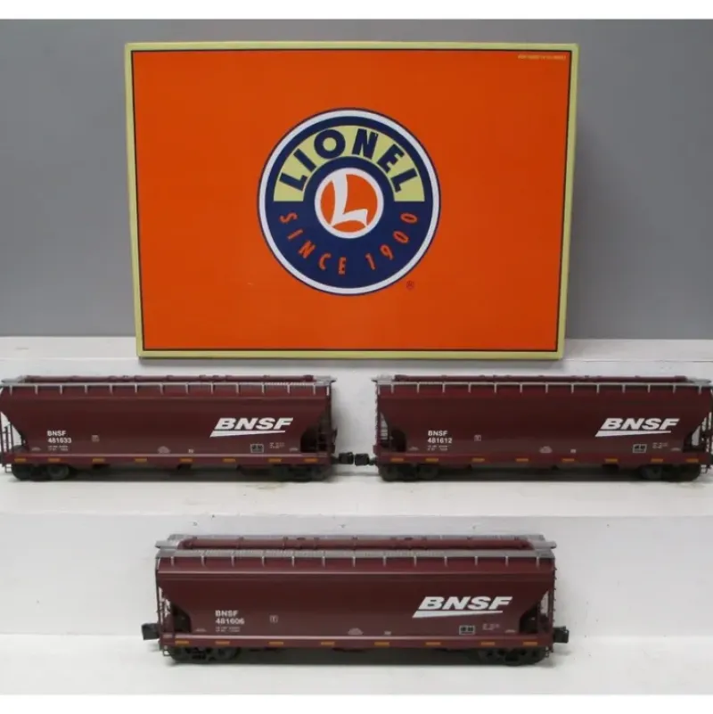 Trains*Lionel 6-27189 BNSF 3-Bay ACF Hoppers (Set of 3) - Model Train Junction: Quality Parts and Art Supplies