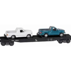 Trains*Lionel 6-22302 C&O Flat Car w/ 2 Pickup Trucks - Model Train Junction: Quality Parts and Art Supplies