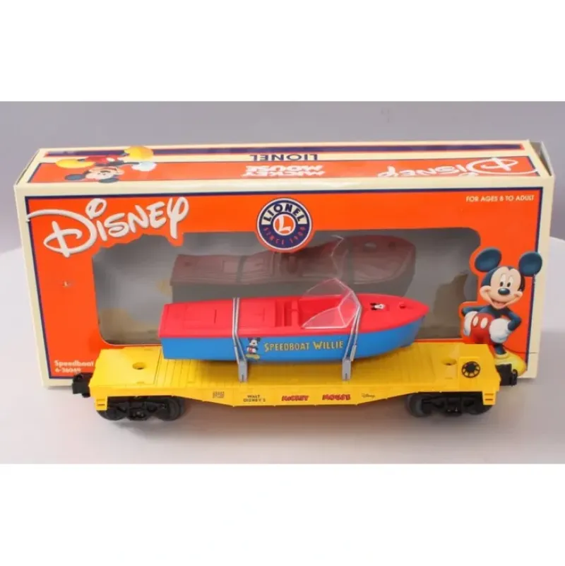 Trains*Lionel 6-26049 Disney Flat w/Speedboat Willy Boat - Model Train Junction: Quality Parts and Art Supplies