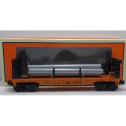 Trains*Lionel 6-26647 Illinois Central Bulkhead Flatcar w/Pipes - Model Train Junction: Quality Parts and Art Supplies