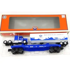 Trains*Lionel 6-26666 O Boy Scouts Of America (BSA) Flatcar w/Tractor Trailer - Model Train Junction: Quality Parts and Art Supplies
