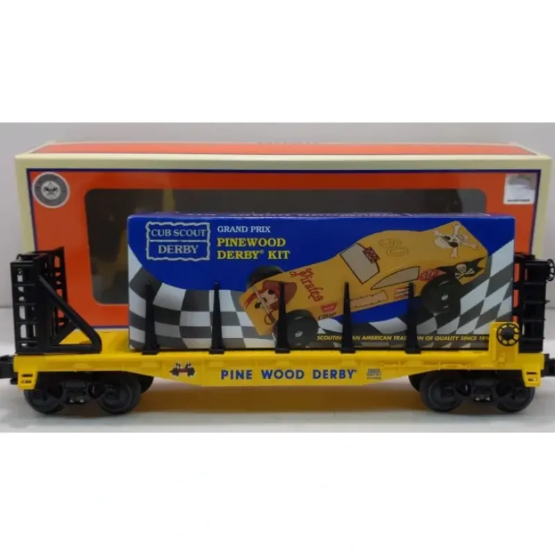 Trains*Lionel 6-26654 O Boy Scouts Of America (BSA) Flatcar w/Pinewood Derby Kit Load - Model Train Junction: Quality Parts and Art Supplies