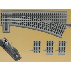 Trains*Lionel 6-16829 O60 FasTrack Command Control Right Hand Switch Turnout - Model Train Junction: Quality Parts and Art Supplies