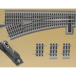 Trains*Lionel 6-16826 O72 FasTrack Command Control Left Hand Switch Turnout - Model Train Junction: Quality Parts and Art Supplies