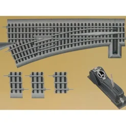 Trains*Lionel 6-16828 O60 FasTrack Command Control Left Hand Switch Turnout - Model Train Junction: Quality Parts and Art Supplies