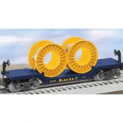 Trains|Lionel 6-26309 O Gauge Alaska Flatcar with Cable Reels - Model Train Junction: Quality Parts and Art Supplies