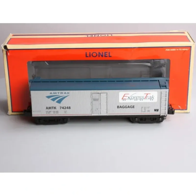 Trains|Lionel 6-27395 O Gauge Amtrak Express Trak Baggage Boxcar #74248 - Model Train Junction: Quality Parts and Art Supplies