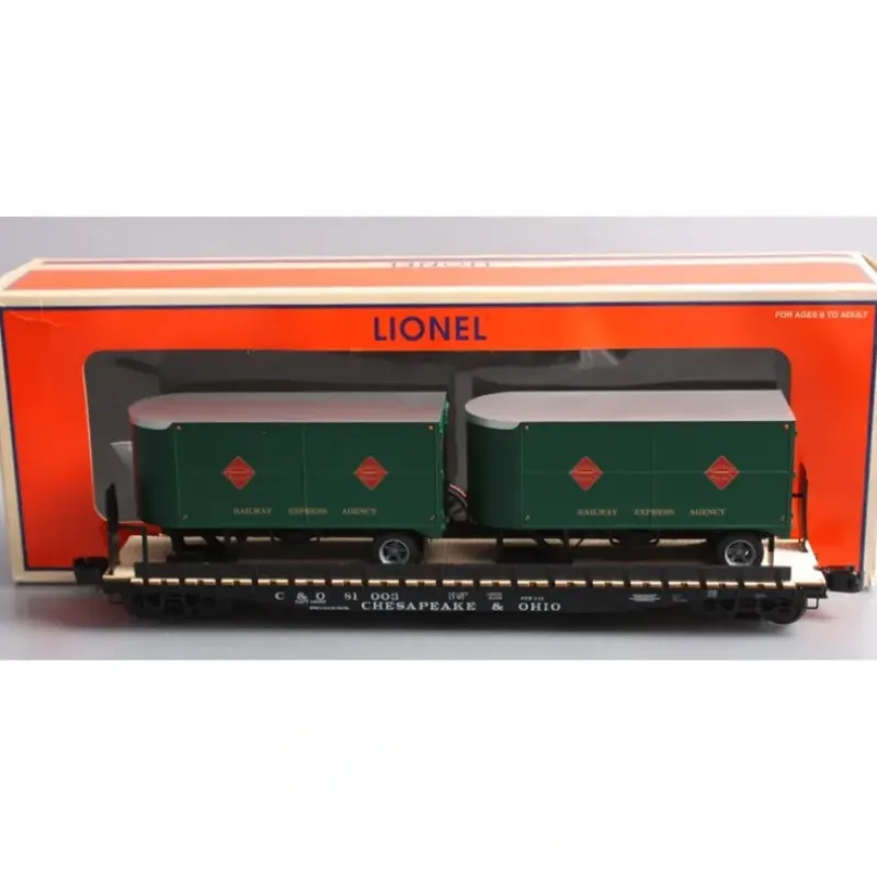Trains*Lionel 6-27545 O Gauge Chesapeake & Ohio REA PS-4 Flatcars w/ Trailers - Model Train Junction: Quality Parts and Art Supplies
